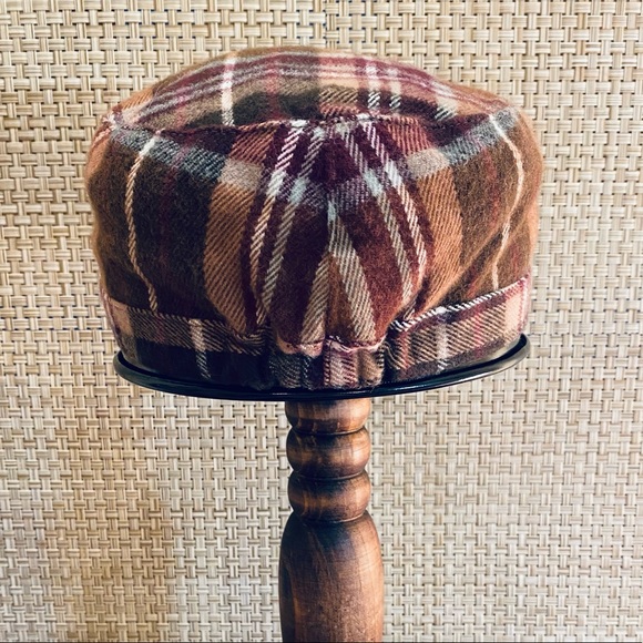🌟HP🌟NWOT Brown Plaid Newsboy Cap by D&Y OSFM - Picture 6 of 10
